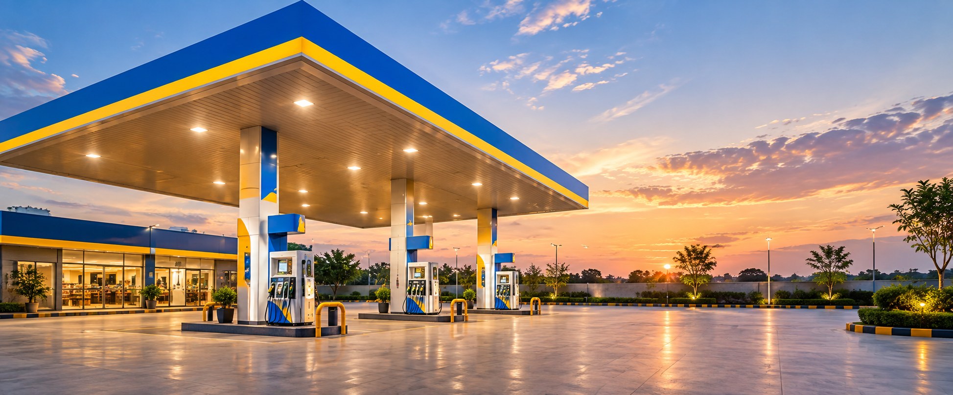 Modern fuel station